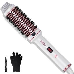 lot 11725 image: Ukliss 1.5 inch Thermal Brush, Dual Voltage Fast Heated Styling Tool for Worldwide Travel, Ceramic Barrel for Long Lasting Curls Waves & Shine (White) (Used)