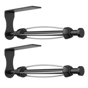 lot 11732 image: SetSail Paper Towel Holder Under Cabinet Easy Tear Wall Mount Self-Adhesive or Drilled for Kitchen Bathroom Black 2 Packs