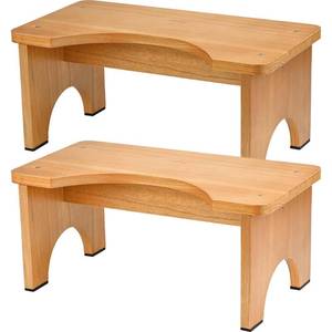 lot 11733 image: AZEN 2 Pack Toilet Stool Squat Adult, Wood Poop Stool for Bathroom Adults, Portable Toilet Potty Stools for Adults