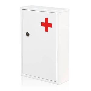 lot 11734 image: Ydocabinit Steel Wall-Mount Lockable Medical Cabinet, 2-Tier Medical Box with Key, Metal Storage Box, Medicine Organizer Secure Large Capacity, First Aid Cabinet for Bathroom School 12.59�8.46�3.14