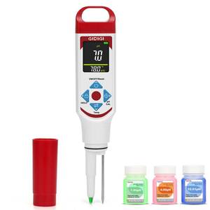 lot 11749 image: Digital pH Meter Food Pocket pH Pen for Fermentation with pH Calibration Kits Color Display Spear Tip pH Food Tester Probe with ATC for Cosmetics Sourdough Professional pH Test Strips for Food Acidity (Leaking)