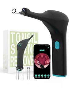 lot 11757 image: Voraiya Electronic Tonsil Stone Remover Upgraded Version, Built-in Camera and LED Light, 5-Level Suction and 2 Suction Modes Tonsil Stone Vacuum Cleaner, Oral Care Tool, Tonsil Stone Removal Kit