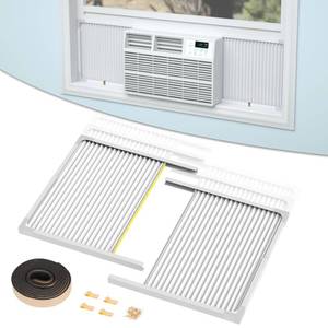 lot 11796 image: Air Jade Window Air Conditioner Side Panels with Frame, Adjustable AC Side Panels for Most 5,000 to 14,000 Btu Window AC Units, Extra Wide Window Air Conditioner Panels and Frame Kit, Pack of 2