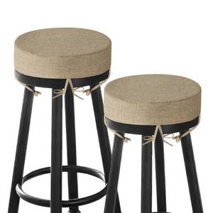 lot 11821 image: MineCozy Bar Stool Cushions Round 3 Thick Round Seat Cushions for Chairs 2 Pack Non Slip Bistro Chair Pads with Machine Washable Cover (12 Inch, Beige)