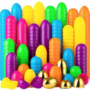 lot 11834 image: JOYIN 150PCS Easter Eggs, Plastic 2.3 144PCS Colorful with 6PCS Golden Eggs Bulk Empty Fillable for Easter Hunt Party Favor Basket Stuffers Filler Classroom Prize Supplies Decor