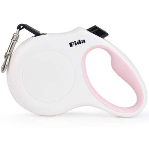 lot 11837 image: Fida Retractable Dog Leash, 16 ft Dog Walking Leash for Small Dogs up to 26lbs, Tangle Free, White