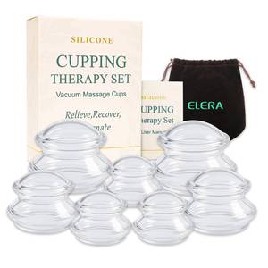 lot 11855 image: ELERA Silicone Cupping Therapy Set, Professionally Chinese Massage Cups for Cupping Therapy and Cellulite Reduction (7 Cups)