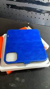 lot 12002 image: Modni Blue Leather iPhone Case with Card Holder (Type Of Case Unknown )