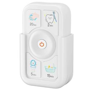 lot 12009 image: Timer for Kids Brushing 2 Minutes Teeth Brush 20 Seconds Hand Washing 5 Min Toilet 15 Min Shower, Time Management Tool for Children - White Gifts for Kids