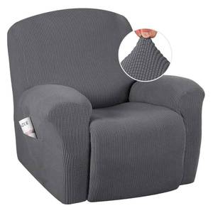 lot 12023 image: H.VERSAILTEX Super Stretch Recliner Couch Covers Chair Cover Form Fitted Non Slip Reclining Slipcovers for Standard Large Recliner, Soft Thick (1 Pack, Grey) (Used)