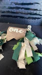 lot 12034 image: One Birthday Party Table Scatter Decoration with Ribbon Bundle