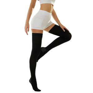 lot 12050 image: Medical Compression Thigh High Anti Embolism Stockings 15-20mmHg, for Edema, Varicose Veins, Swelling with Inspection Hole, Women & Men