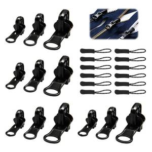 lot 12055 image: 12 Sets Zipper Repair Kit Universal Double-Sided Zipper Replacement Kit 3 Different Size Zippers Fix Repair Kit for Jackets, Backpack, Coats, Tents, Luggage, Bags