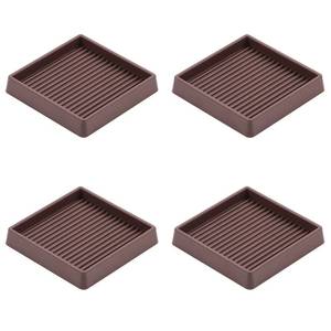 lot 12070 image: VOCOMO 3X3 Rubber Caster Cups, Non Slip Furniture Pads, Anti-Slip Furniture Gripper, Anti Skid Furnitures Feet, Anti Slide Floor Protector for Bed Couch Stoppers (Brown, 4 Pack)