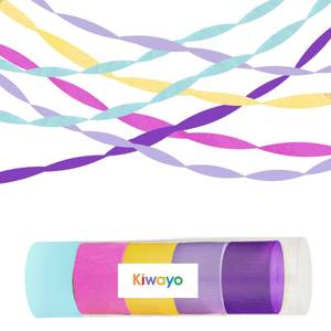 lot 12072 image: Purple Pink Blue Crepe Paper Streamers, Rainbow Birthday Party Decorations - Hot Pink Purple Teal Blue Yellow Streamers(5 Rolls) for Magic Demon Hunters Dollhouse Kitties Unicorn Colorful Party