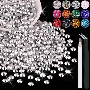 lot 12097 image: 1200PCS 6mm Resin Rhinestones in Bulk (Silver), Bedazzling Flatback Crystals for Crafts DIY Nail Decoration, Gems Charms for Tumbler Shoes Clothing Fabric with Pickup Pen and Tweezers