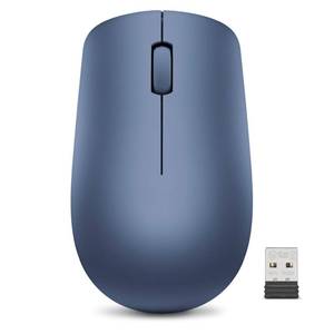 lot 12100 image: Lenovo 530 Wireless Mouse with Battery, 2.4GHz Nano USB, 1200 DPI Optical Sensor, Ergonomic for Left or Right Hand, Lightweight, GY50Z18986, Abyss Blue