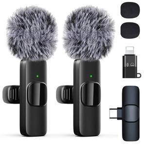 lot 12121 image: LOOBOAKY Professional Wireless Lavalier Microphone for iPhone, iPad, Android Phone, Mini Microphone, Wireless Lapel Mic for Video Recording, Interview Podcast Vlog YouTube Tiktok for Content Creators