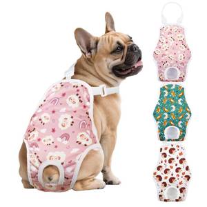 lot 12122 image: FurVeluxia 3 Pack Washable Female Dog Diapers with Adjustable Suspender, Reusable Sanitary Panties for Dogs in Heat, Leak-Proof Design for Small Dogs