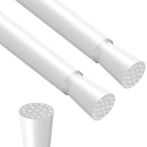lot 12124 image: MEXAU 2 Pack Small Spring Tension Curtain Rods 12 to 18 Inch White Thin Spring Tension Rods Adjustable Expandable Spring Curtain Rods No Drill Short Tension Rod for Closet Slim Window Cupboard Doorway