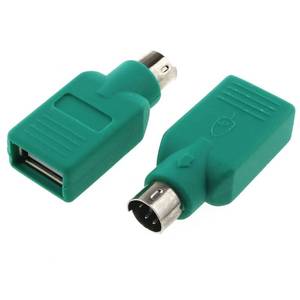 lot 12125 image: RLECS USB to PS2 Adapter 2PCS Green PS2 Male to USB Female Converter Adapter for Mouse and Keyboard