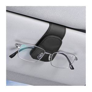 lot 12153 image: AICEL Sunglasses Holders for Car Sun Visor, Leather Eyeglasses Hanger Mounter, Magnetic Glasses Holder and Ticket Card Clip, Auto Interior Accessories Universal for SUV Pickup Truck