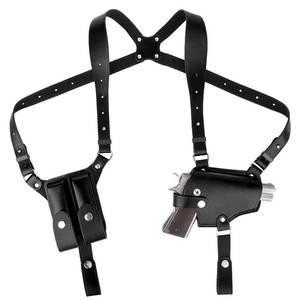lot 12156 image: Shoulder Holster for Men Adjustable Leather Shoulder Holster for Concealed Carry Fits 1911 Glock 171923 and Most Pistols Right Hand Vertical Gun Holster with Double Magazine Pouch