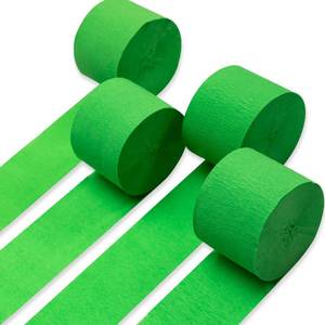 lot 12157 image: PartyWoo Crepe Paper Streamers 4 Rolls 328ft, Pack of Lime Green Crepe Paper for Party, Wedding, Birthday, Baby Shower Decorations (1.8 Inch x 82 FtRoll)
