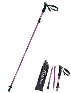 lot 12169 image: A ALAFEN Aluminum Collapsible Ultralight Travel Trekking Hiking Pole for Men and Women (Fits 53 - 62), Single Pole (1 Pack), Purple