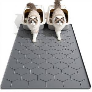 lot 12392 image: Garoopion Cat Litter Mat, Large 40 X 28 Litter Catcher Rug, Waterproof Silicone Mat for Cats, Dark Gray
