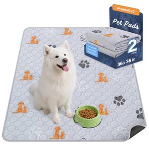 lot 12398 image: WanpeeGoo Washable Pee Pads for Dogs, 2 Pack Absorbent Reusable Training Dog Pads Pet Puppy Pads, Non-Slip Potty Pads for Whelping, Playpen, Crate, Bed, Orange, 36x36