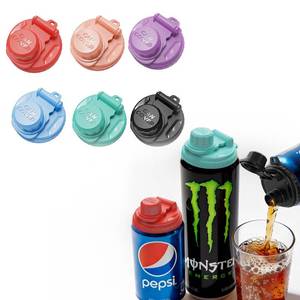 lot 12418 image: 6-Pack Soda Can Lids with Twist-Off Caps Reusable BPA-Free Can Covers for Soda, Beer & Energy Drinks, Universal Fit 202206 Cans, Helps Maintain the Taste of The Beverage (Multicolored)