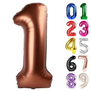 lot 12424 image: 1 Balloon - Coffee Brown Birthday Number Balloons, 40 Inch Large Foil Balloons for Men Women Boys Girls Coffee Brown Themed Birthday Decorations
