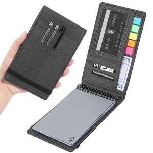 lot 12436 image: Plinyvel Notebook Cover for Rocketbook Mini & Field Notes Top Spiral (3.5x5.5) - Durable Waterproof Case with Pen Holder & Card Slot, Power User Productivity Kit (Black)