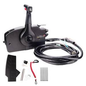 lot 13754 image: Right Hand Marine Throttle Remote Control Box 881170A15 GEN I For Mercury Outboard Engine With 15FT Cable Trim & Tilt 8 Pin 12 Core