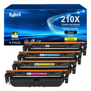 lot 13757 image: 210X High Yield Toner Cartridge,with Chip Compatible for HP 210A W2100A W2100X Toner Cartridge for HP Color LaserJet MFP 4301dw 4301fdn 4301fdw Pro 4201dw 4201dn,Black Cyan Yellow Magenta,4 Pack