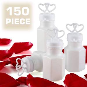 lot 13759 image: 150 Pack Mini White Double Heart Bubble Bottle (pre-Filled) - Party Favor for Wedding, Anniversary, Engagement, Bridal, Celebration, Valentine��s Day, Family Reunion, and Gift for Couple Boy Girl