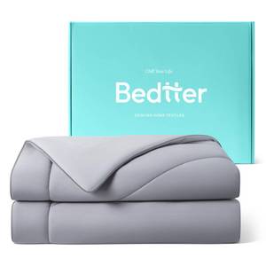 lot 13778 image: Bedtter� Cooling Comforter TwinTwin XL, Sorona and Tencel Filling Cold Touch Fabric Cooling Blanket for Night Sweats Hot Sleeper, Double-Sided Cool Design Summer Breathable Comforter, 68x90, Gray