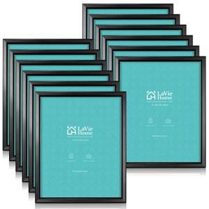lot 13791 image: LaVie Home 8x10 Picture Frames (12 Pack, Black) Simple Designed Photo Frame with High Definition Glass for Wall Mount & Table Top Display, Set of 12 Classic Collection