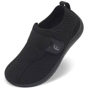 lot 14290 image: JOINFREE Diabetic Wide Walking Shoes for Women & Men with Adjustable Upper, Zero Drop Non Slip Casual Sneakers Comfortable for Swollen Feet, Edema, Arthritis & Elderly Black Size Women 13Men 11