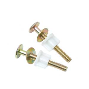 lot 14310 image: 2Pcs Toilet Seat Screws, Steel Toilet Seat Hinge Bolts and Nuts, Heavy Duty Toilet Seat Fastener with Plastic Nuts and Metal Washers, Toilet Hardware Replacement for Top Mount Toilet Seat Hinges