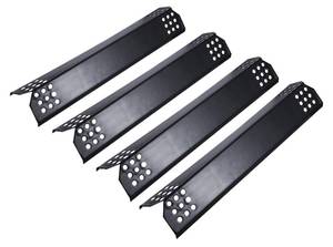 lot 14316 image: Unicook 4 Pack Porcelain Grill Heat Plate 14.56 L, Gas Grill Replacement Parts Burner Cover, Heat Shield Tents, Flavorizer Bars, Flame Tamer Guards for Gas BBQ