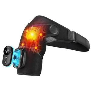 lot 14356 image: Cordless Shoulder Heating Pad with Massage, Heated Shoulder Wrap, Detachable Magnetic Controller Heated Shoulder Brace for Pain Relief with 5 Heats and Vibration Modes (Black)