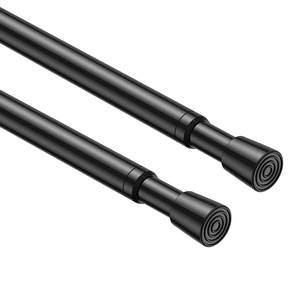 lot 14371 image: 2 Pack Spring Tension Rods 8-13 Inches,58 Diameter Black Spring Load Adjustable Expandable,Small Short Tension Curtain Rod for Windows,Kitchen,Doorway,Bathroom,Cupboard Bars