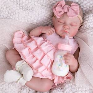 lot 15800 image: Aori Reborn Baby Dolls Girl 20 Realistic Sleeping Newborn - Lifelike Poseable Vinyl Baby Doll with Feeding & Outfit Set - Soft Weighted Body for Cuddling, Suit for Collectors & Kids 3