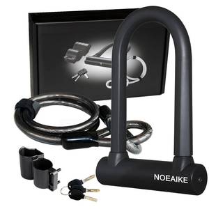lot 15806 image: NOEAIKE Bike U Lock Heavy Duty Anti Theft with 4ft Security Steel Cable-3 Keys and Mounting Bracket Included,Bicycle Locks Perfect for Road,Mountain,Scooter and Ebike