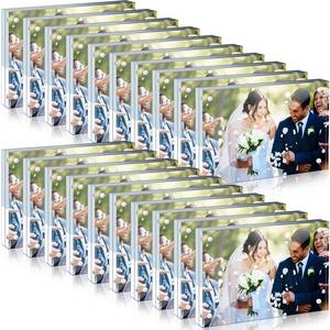 lot 15811 image: Handepo 20 Pcs Acrylic Picture Frame Bulk Clear Acrylic Photo Frame Magnetic Desktop Display Double Sided 20 mm Thickness Freestanding for Bedroom Living Room Home Office(4 x 6)