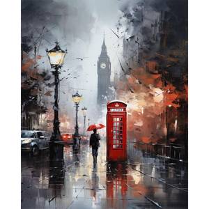lot 16221 image: Paint by Numbers Kit for Adults Beginner, London City View Street Scenery Adult Paint by Number Kits on Canvas without Frame, Big Ben Acrylic Oil Paint by Numbers for Home Decor Gift 16�� W x 20��L