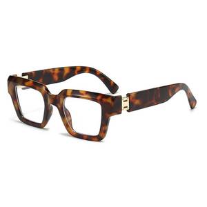 lot 16230 image: bullabulling Oprah Style Reading Glasses for Women Men, Fashion Square Blue Light Blocking Readers L05 (leopard, 1.50, x)
