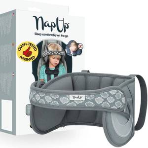 lot 16241 image: NapUp Adjustable Head Support for Car Seat �� Patented & Crash-Tested Anti-Bobbing Head Holder Strap, Comfortable Sleep Solution - Breathable Fabric, Kids Travel Accessories - Ages 2 - Grey